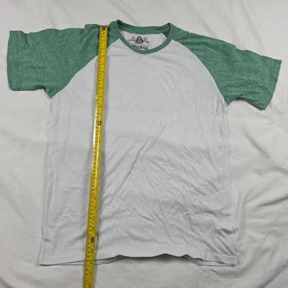 American Rag Mens Size Large White Green Raglan Short Sleeve T Shirt Casual - Picture 6 of 7